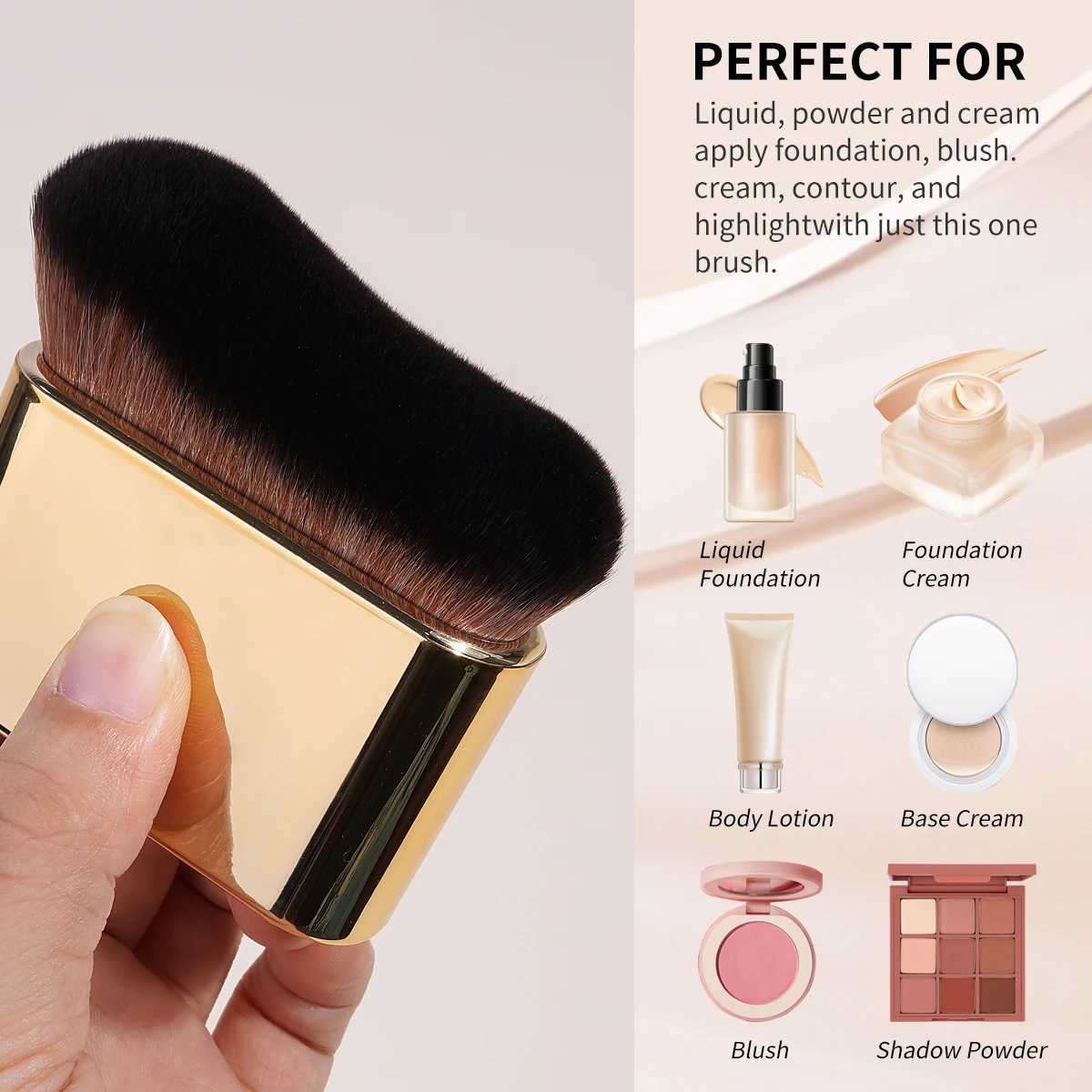 Foundation Brush Large Makeup Brushes for Contouring Tanning Liquid Foundation Cream B Soft Bristle Brush Makeup Tool W250605