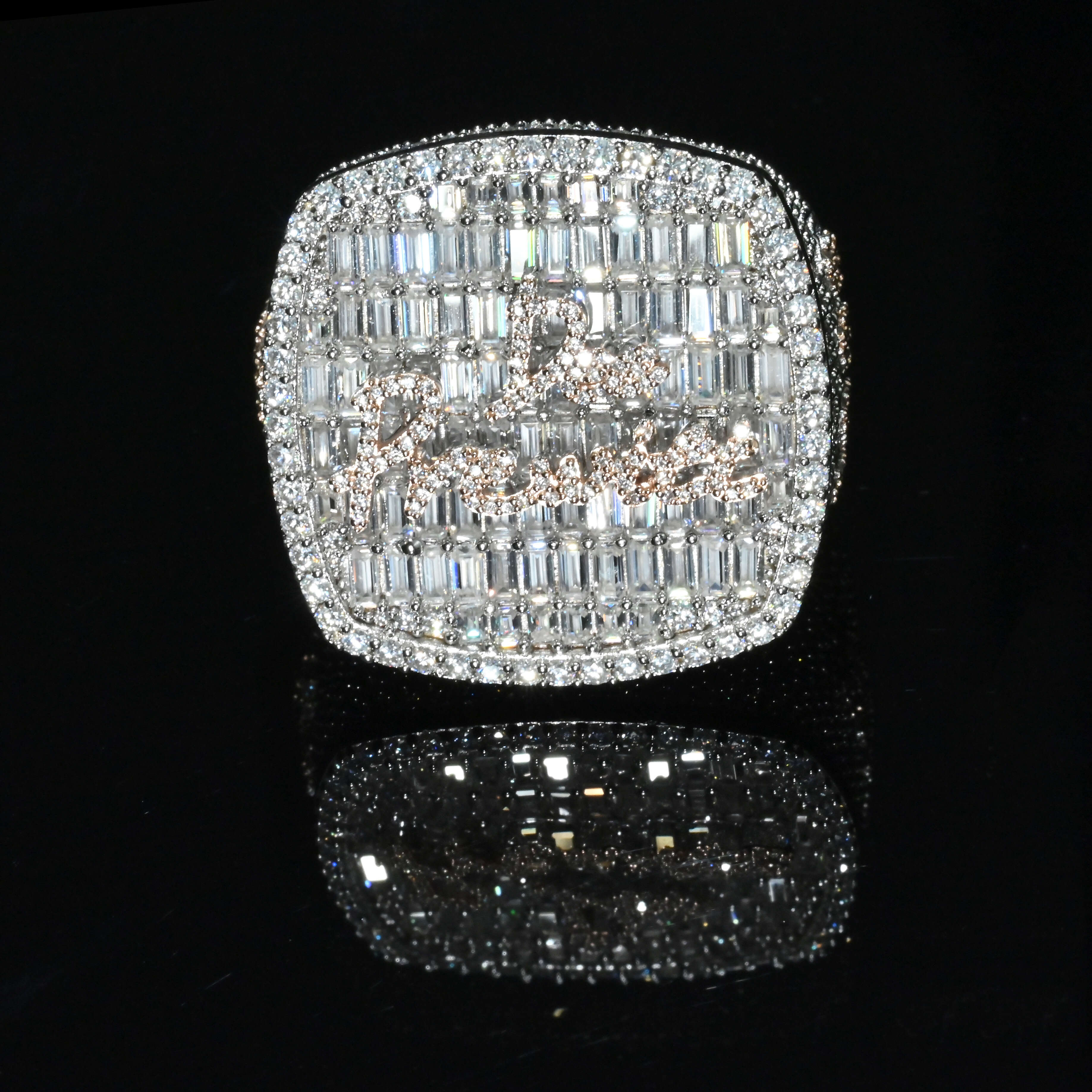 Fast Delivery Iced Out Vvs Moissanite Hip Hop Ring Pass Diamond Test Emerald Cut 925 Silver Fine Jewelry Rings