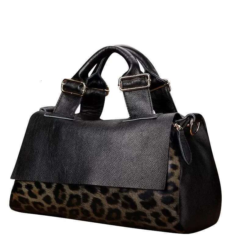 Leather Large Capacity 2025 New Stylish Leopard Print Handbag Women, Soft Leather Bag For Women