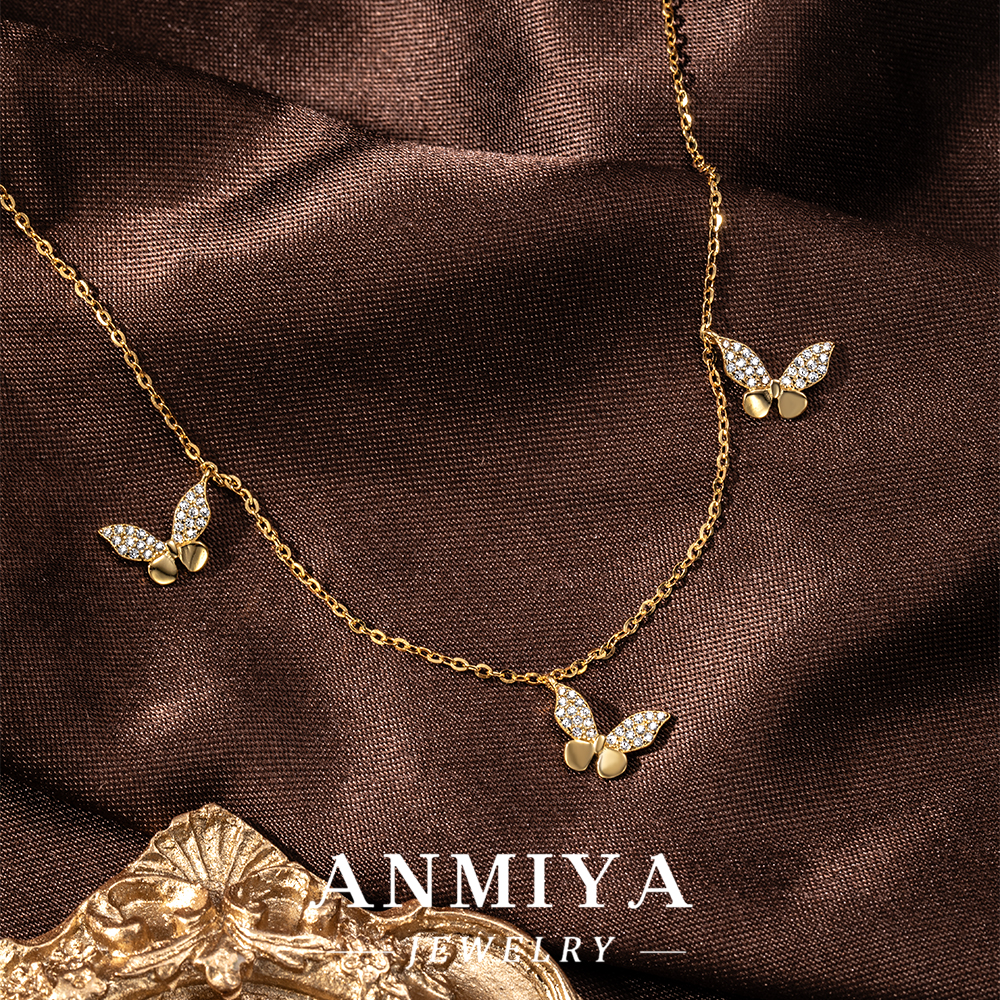 Wholesale Sterling Silver Jewelry Shiny 925 Necklace with Layered Necklace Design Featuring Multi Butterfly Pendant for Gift Set