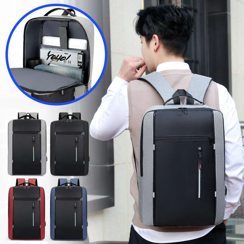 Men's Business Notebook Laptop Multifunctional with USB Backpack Large Capacity Double Shoulder Bag Customizable
