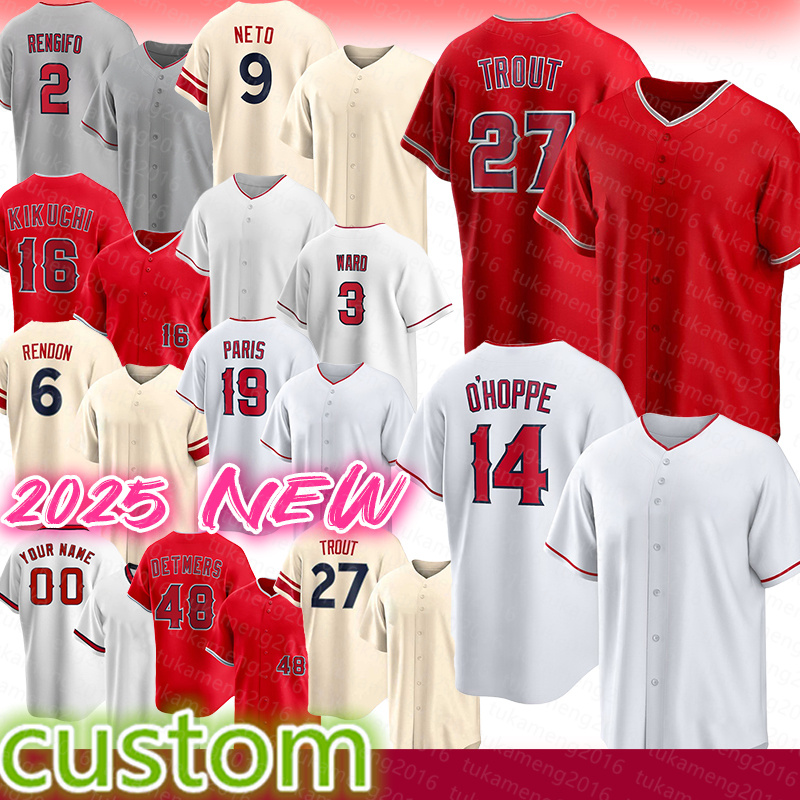 Mike Trout Logan O'Hoppe Baseball Jerseys Luis Rengifo Zach Neto Yusei Kikuchi Taylor Ward Anthony Rendon Kyren Paris Ben Joyce Travis d'Arnaud Reid Detmers
