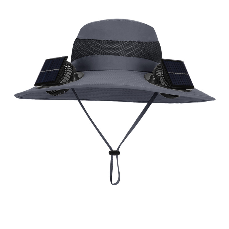 Solar Charging fan Cap hat Outdoor Portable Camping Fishing Hiking Sunscreen Fisherman Hat Solar Fan Cap with Fan Suitable Wide Brim Hats Bucket Hats 