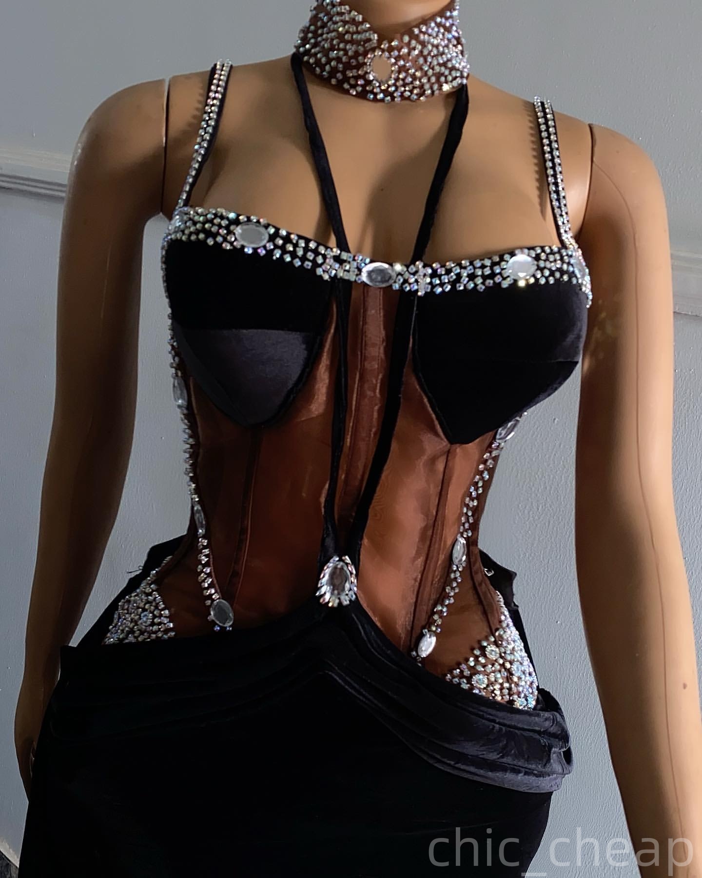 Mermaid Black Prom Dresses 2025 Beaded Crystals Velvet Halter Evening Formal Party Second Birthday Engagement Gowns Plus Size Dress For Special Occasi