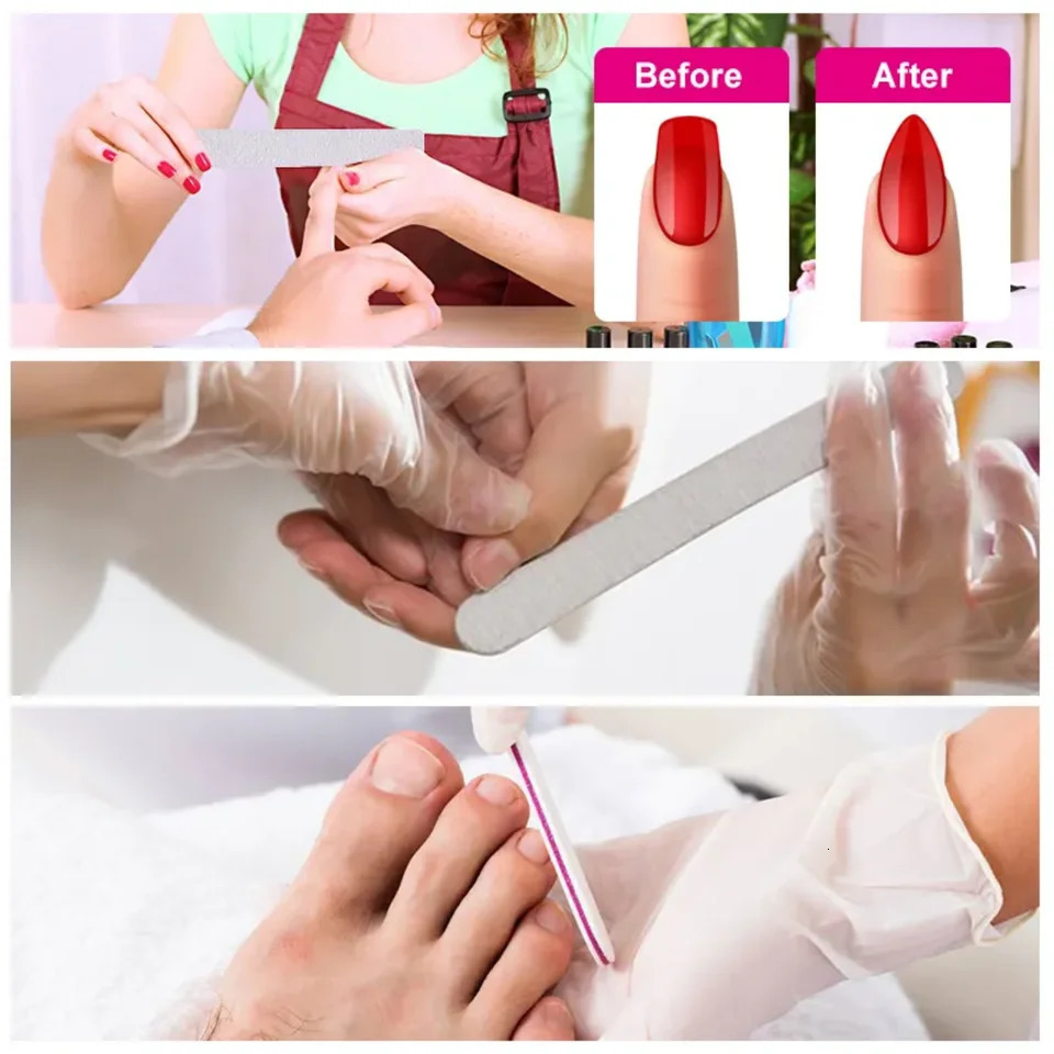 Reusable Nail FIle 100/180 Grit Sandpaper Gel Polishing Files for Nails Beauty 250605