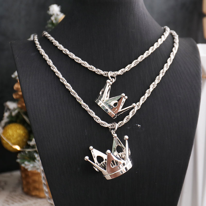 Provence Jewelry Fine Jewelry Pendants Charms Custom Pendant logo Crown shaped 925 Silver White Gold Plated pendant Fine Jewelry with Hip Hop Jewelry
