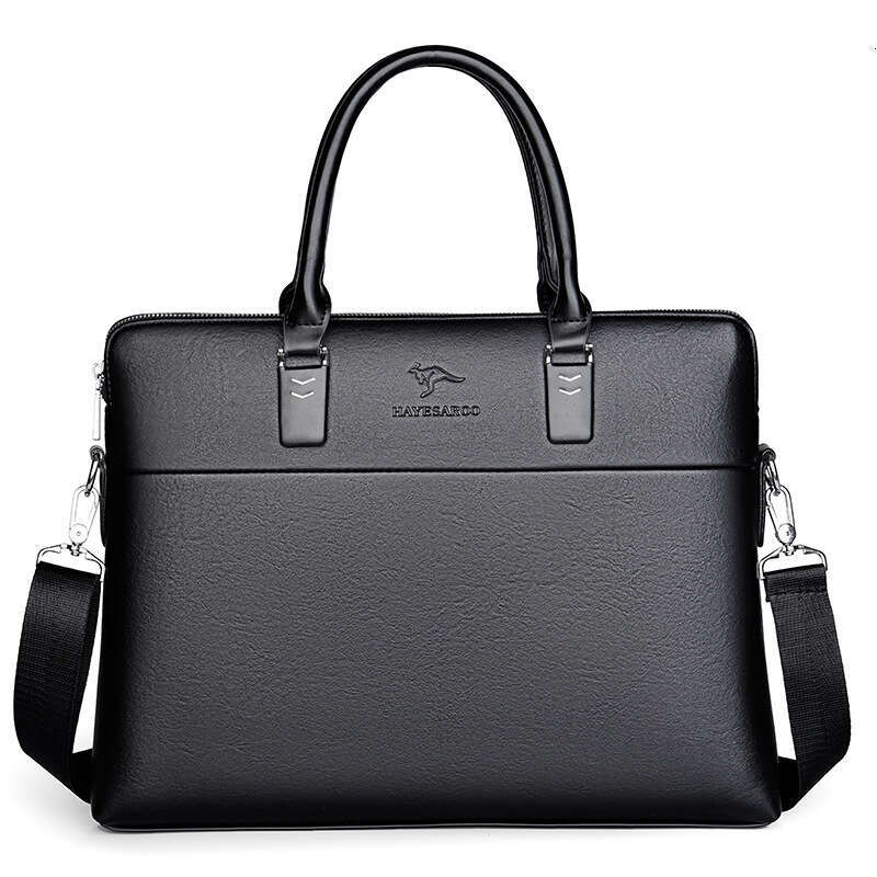 Men's Handbag Horizontal Leather Single Shoulder Crossbody Bag Business Handheld Briefcase