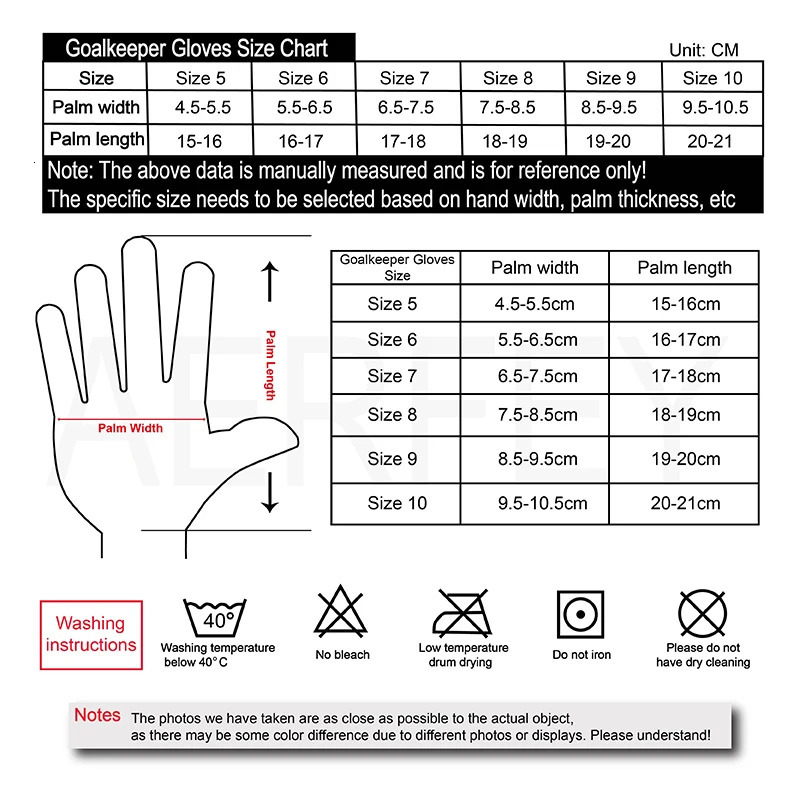 Kids and Adults Football Goalkeeper Gloves Thickened Soccer Goalie Gloves For4 protective fingers are not detachable size5-10 250605