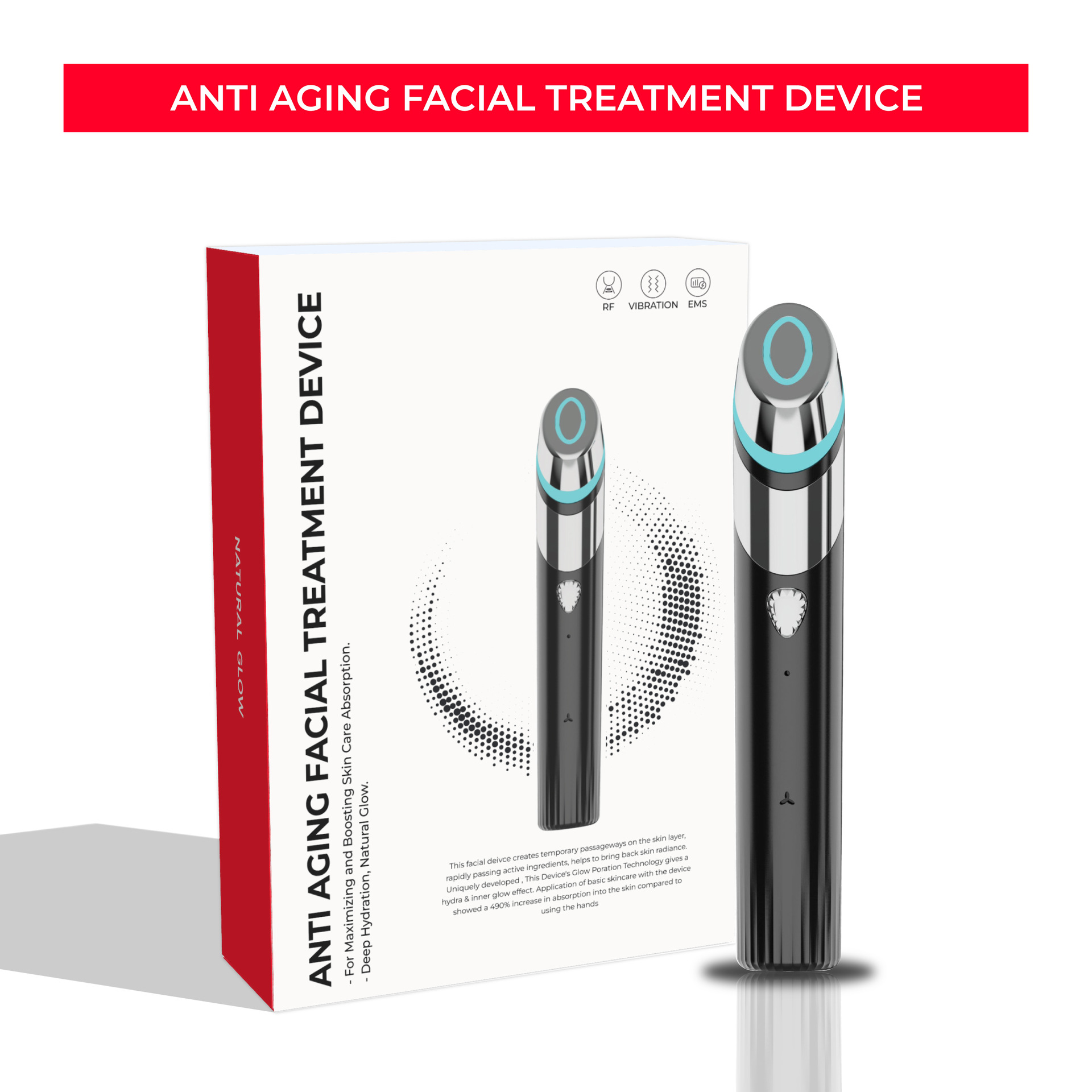 Pore Convergence Beauty Instrument Household Face Introducer Firming Blue Light Electronic Beauty Instrument EMS Microcurrent