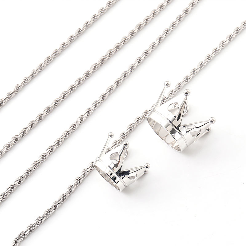 Provence Jewelry Fine Jewelry Pendants Charms Custom Pendant logo Crown shaped 925 Silver White Gold Plated pendant Fine Jewelry with Hip Hop Jewelry