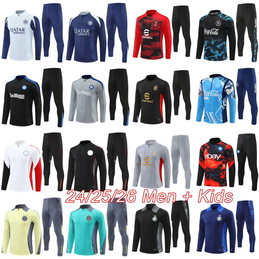 2025 2026 ItalyS naples inter training kit GIROUD BROBBEY mens soccer tracksuit kids football kits 24 25 26 ensemble foot chandal futbol tuta