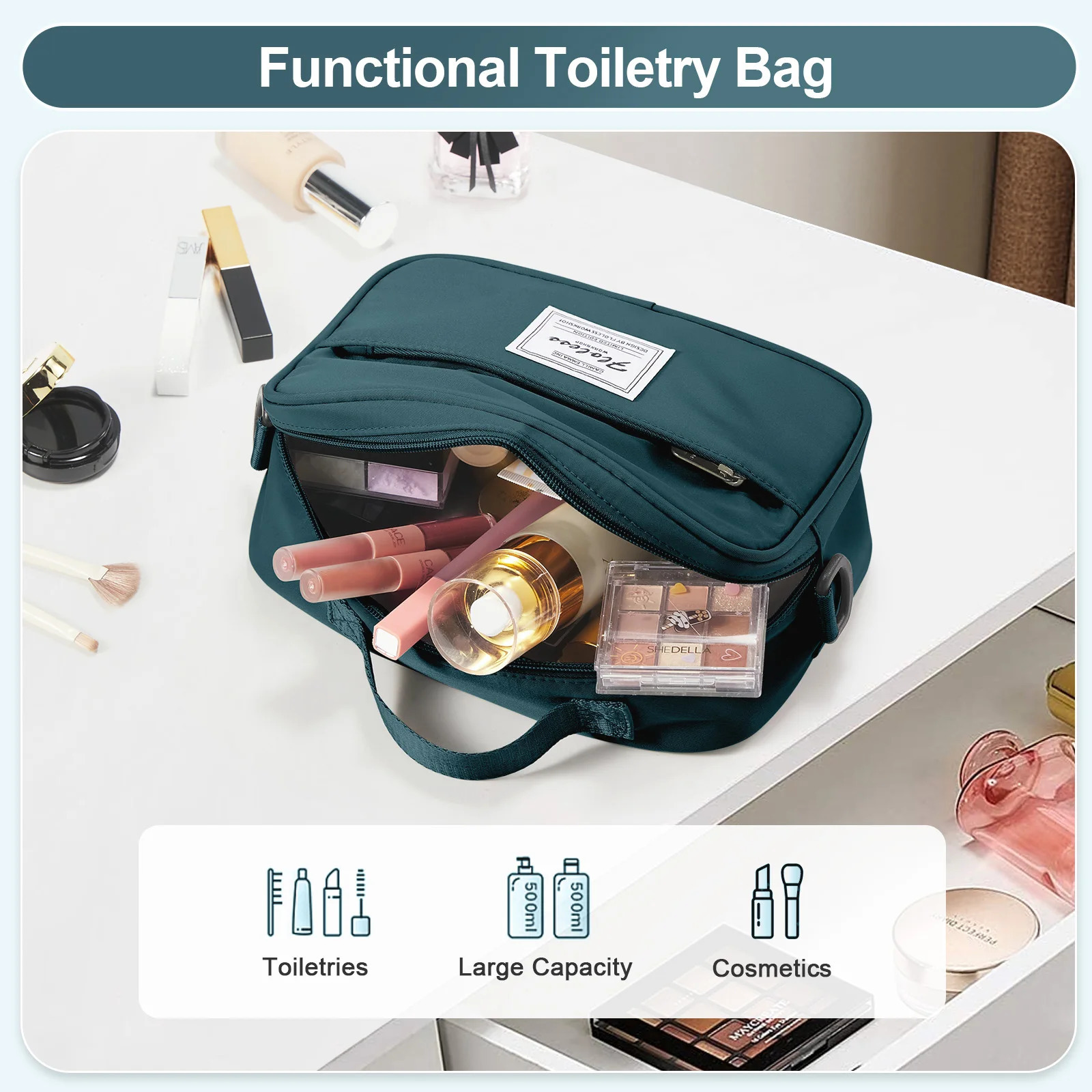 2pc Foldable Travel Duffel Bag for Airlines Carry on Weekender Overnight Tote with Cosmetic Gym Yoga Women Men 250605