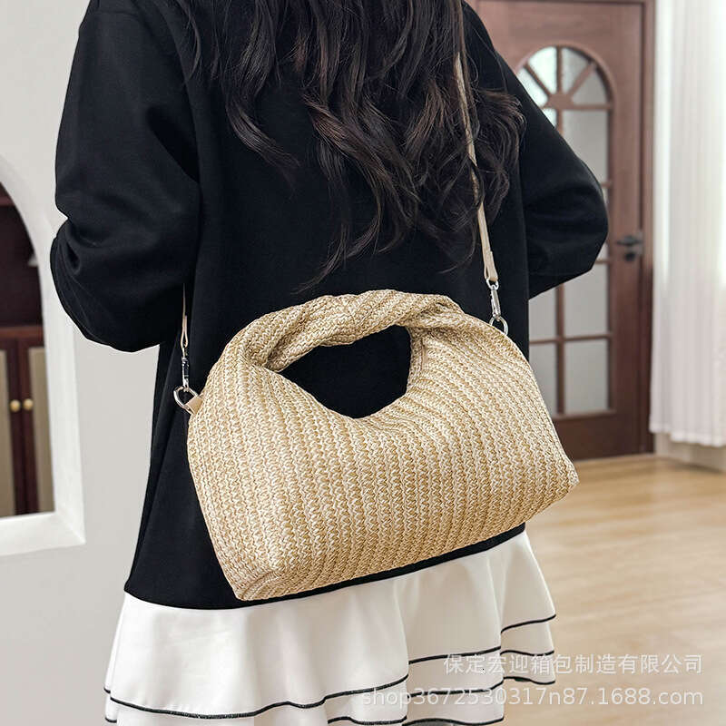 Women's Fashion 2025 New Straw Woven Shoulder Handbag Underarm Bag for Women