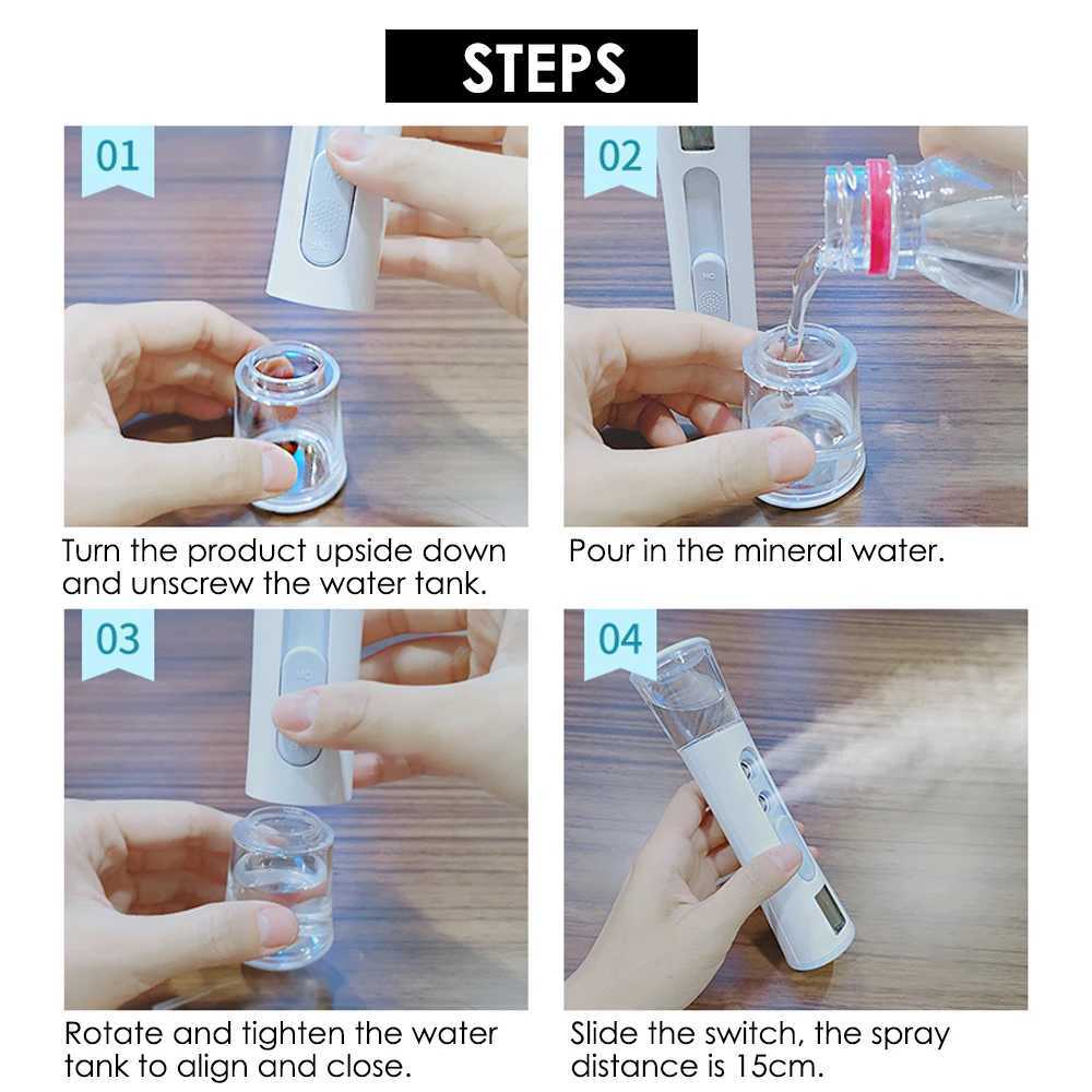 Ultrasonic Nano Mist Sprayer Cooler Face Steamer Moisturizer Steamer Humidifier Facial Mister Nebulizer Cooler Skin Care Tool XJ250607