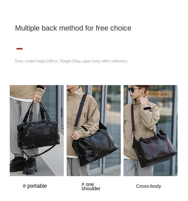 Mens Business PU Travel Handbag Soft Leather Texture Shoulder Bag Sports TrainingLarge Capacity Handheld Crossbody sac 250530