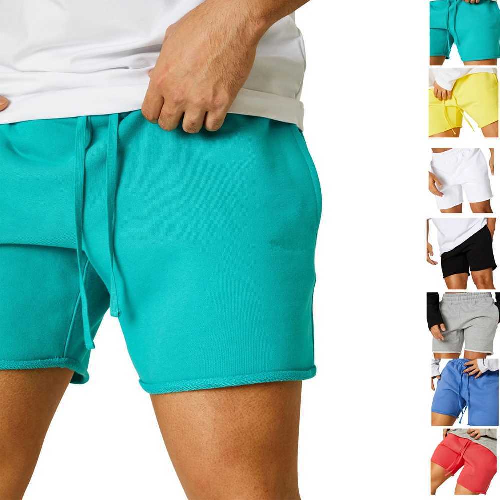 Mens Fitness Gym Shorts Cotton Thin Summer Sports Solid Color Training Bodybuilding Running Jogger Male Basketball Shorts XJ250605