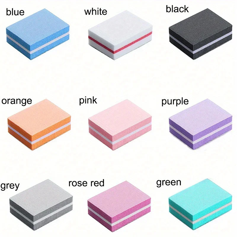 50/100Pcs Mini Buffing Sanding Files Block Pedicure Manicure Care Nail Art Buffer Polish Manicure Pedicure Nail File Tools 250605