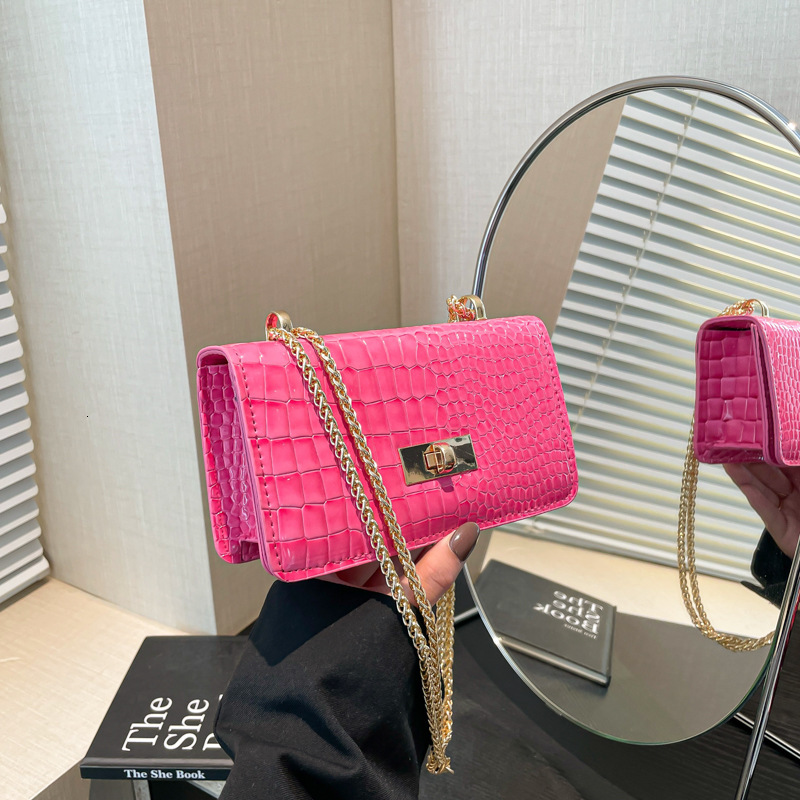 designer 2025 New Fashion Textured Niche Spring Stylish Casual Personality Chain Simple Single Shoulder Crossbody Small Square Bag