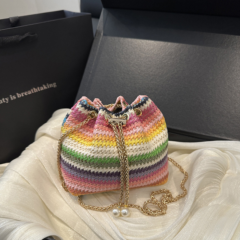 designer Summer New Casual Simple Fashion Personality Bucket Bag 2025 Stylish Niche Women's Textured Shoulder Crossbody Bag