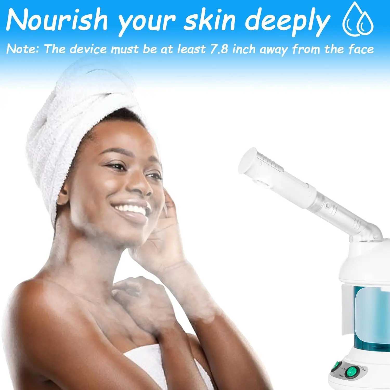 Facial Steamer Hot Mist Face Steamer Nano Ionic Table Top Mini Steamer Spa 360 Rotatable Sprayer Personal Care Use at Home Salon XJ250607