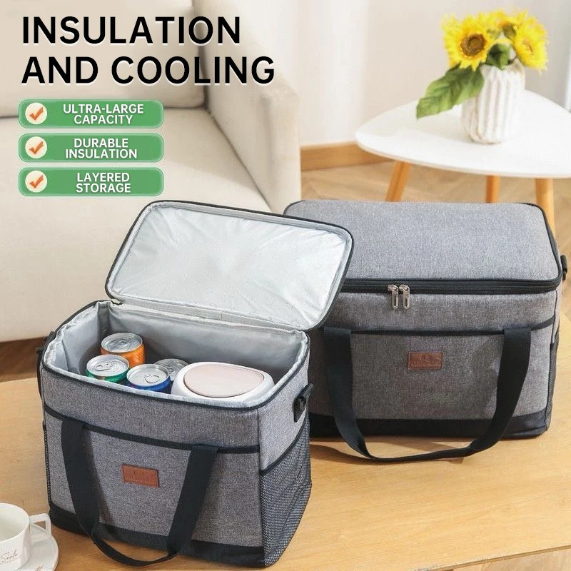 25L Large Capacity Insulated Cooler Bag Foldable Ice Box for Camping Beach BBQ Picnic Leakproof Portable Freezer Lunch Tote 250604