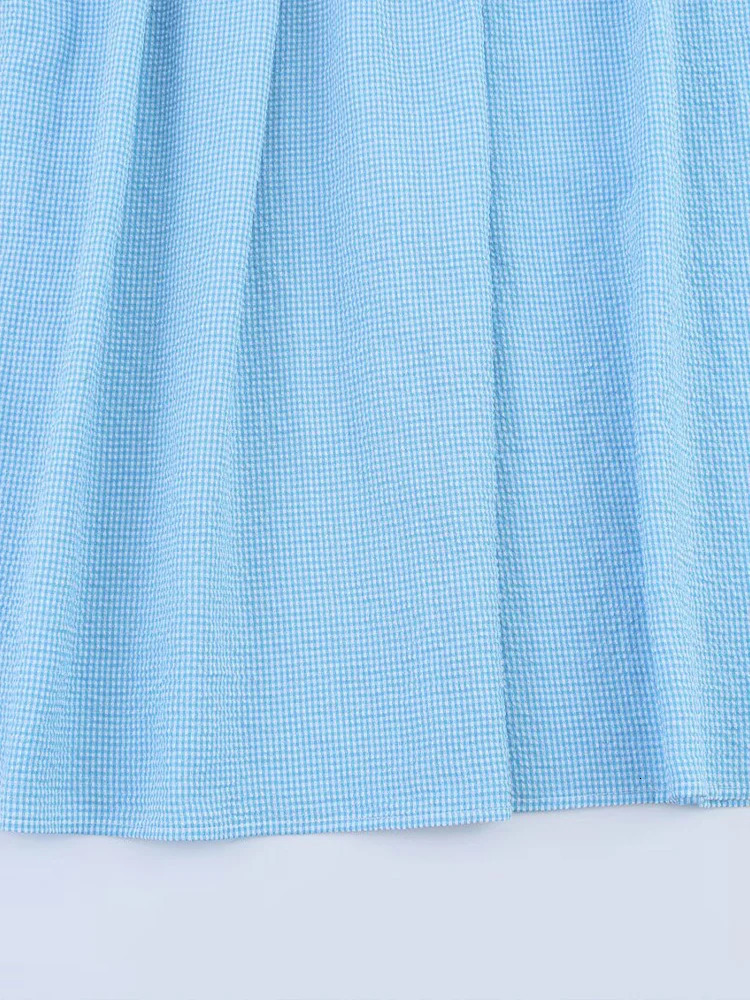 European and American style spring summer honeycomb round neck midi dress sleeveless vest long for women 250604