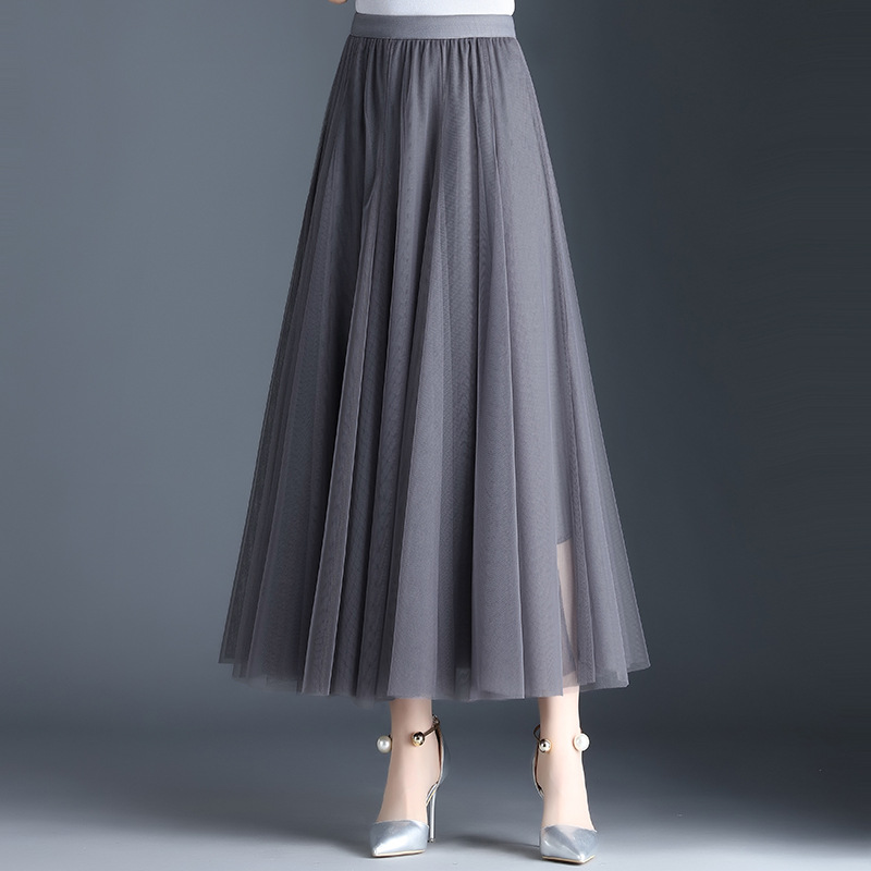 HH280 New style swing skirt Korean style A-line mesh skirt mid-length skirt