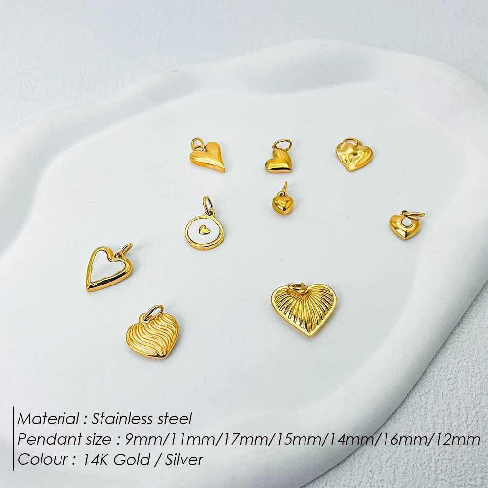 eManco New Fashion Three-dimensional Tassel Heart Charm Pendant Stainless Steel Gold-Plated Necklace Homemade AccessoriesXJ250604