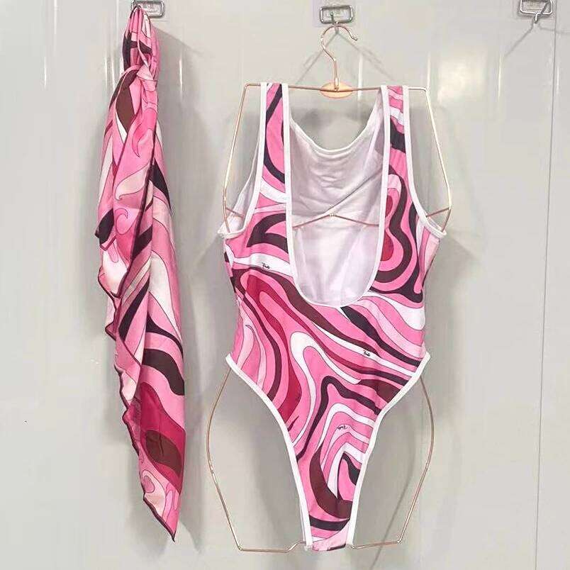 Women's Pink Scarf Swimsuits Italian Designer Sexy Beach Bikini Set