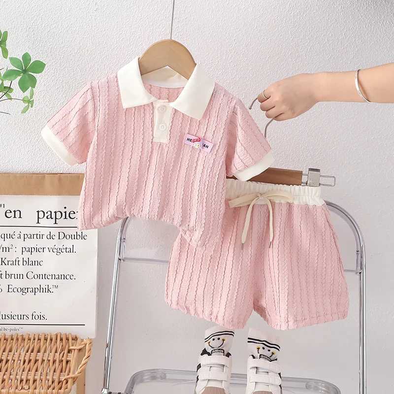 2025 New Summer Baby Girls Clothes Children Cotton T Shirt Shorts 2Pcs/Set Toddler Clothing Infant Fashion Costume Kids Suits R250605