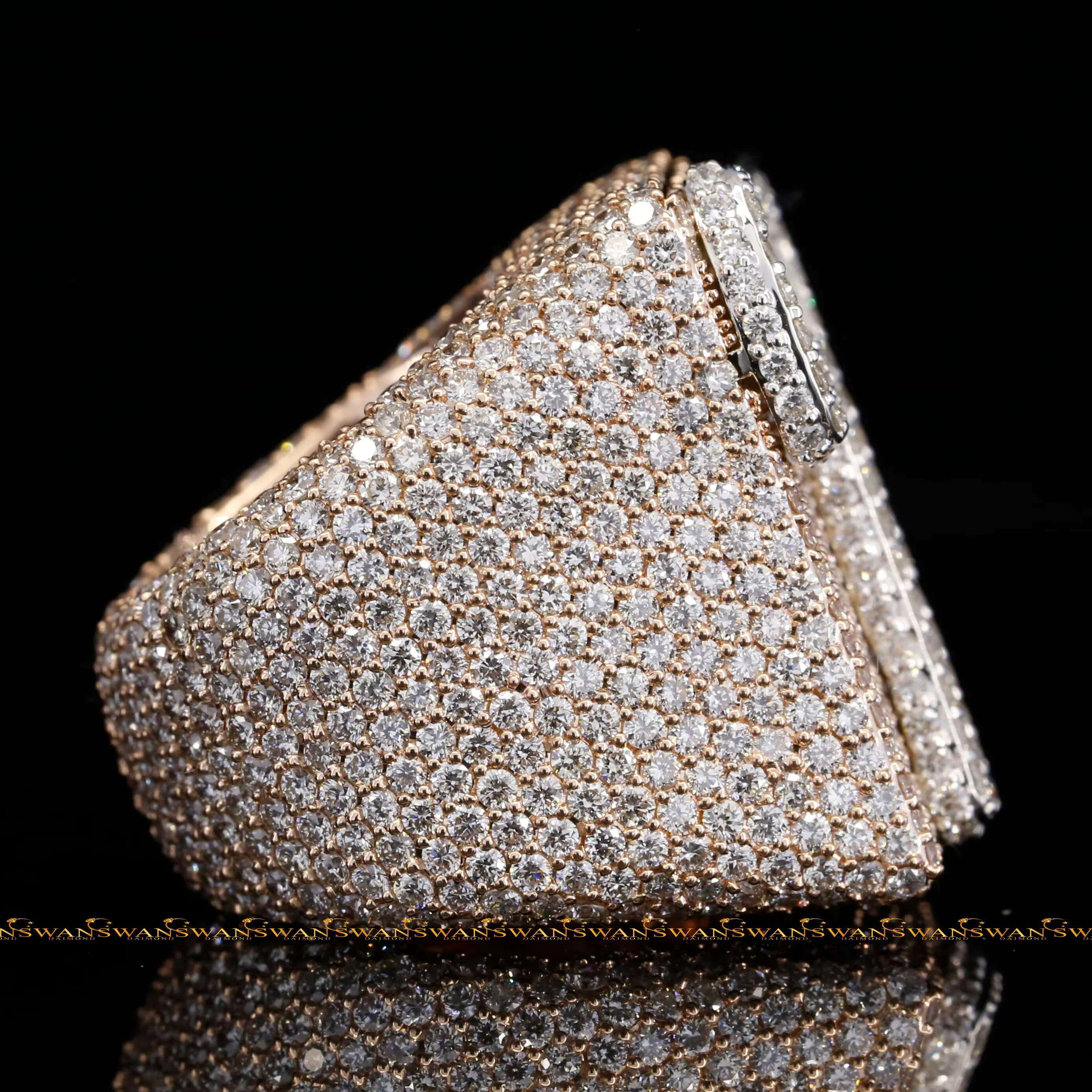 Hip Hop Round and Emerald Cut VVs Original Moissanite Diamonds Iced Out 7 Number Luxury 925 Silver Ring for Men