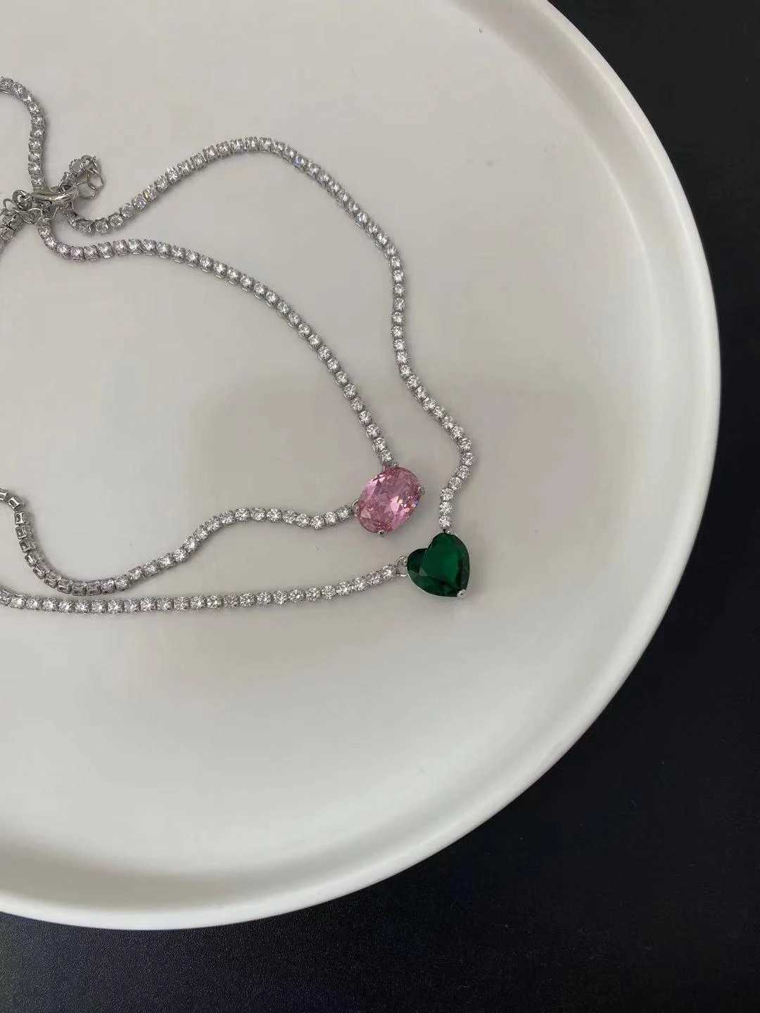 AAA Zircon Candy Colors Beads Choker Necklaces Punk Hip Hop Designer Runway Rare Simply Gown Boho Top Japan Korean XJ250604