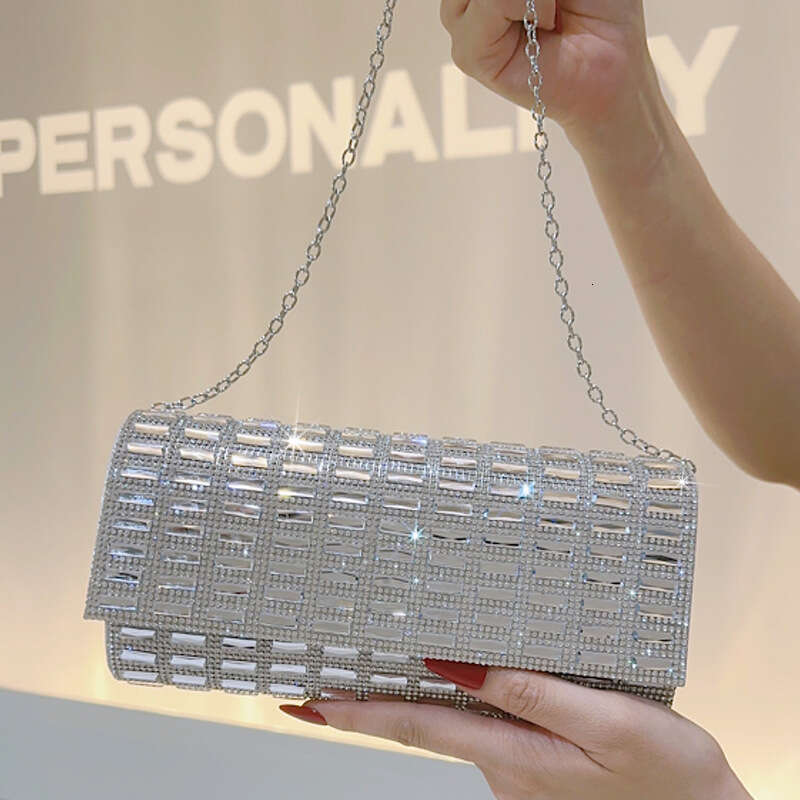 2025 New Sparkling Rhinestone Evening Versatile Banquet Bride Bag Inlaid Diamond Clutch Socialite High-end Handbag