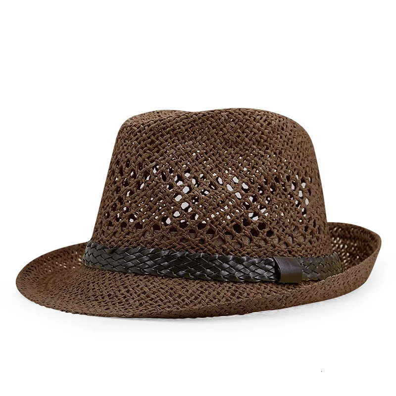 High Quality Paper Straw Hat Women Summer Fashion Sun Cap Dad Jazz Hat Men Cool Fedora 250605