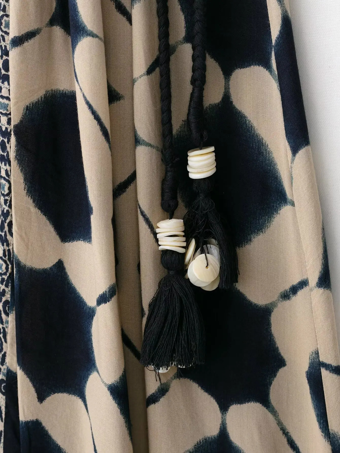 European and American style printed holiday casual waist dress 250604