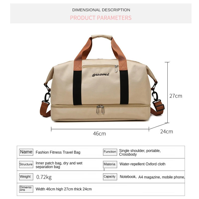 Customized travel bag with printed name short distance travel luggage bag yoga mat bag DIY pattern 250530