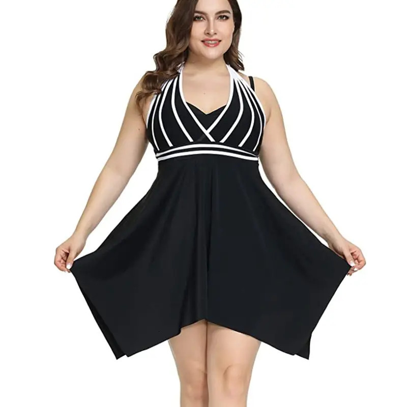 Summer Womens Swimsuit 2024 Halter Swimdress Plus Size Swimwear Two Piece Tankini Swimsuits 250603