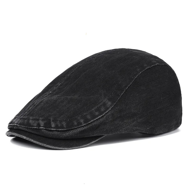 Autumn Winter Vintage Men Beret sboy Hats Classic denim Caps Cotton Beret Hat Golf Driving Sun Flat Men Berets Cap 250604