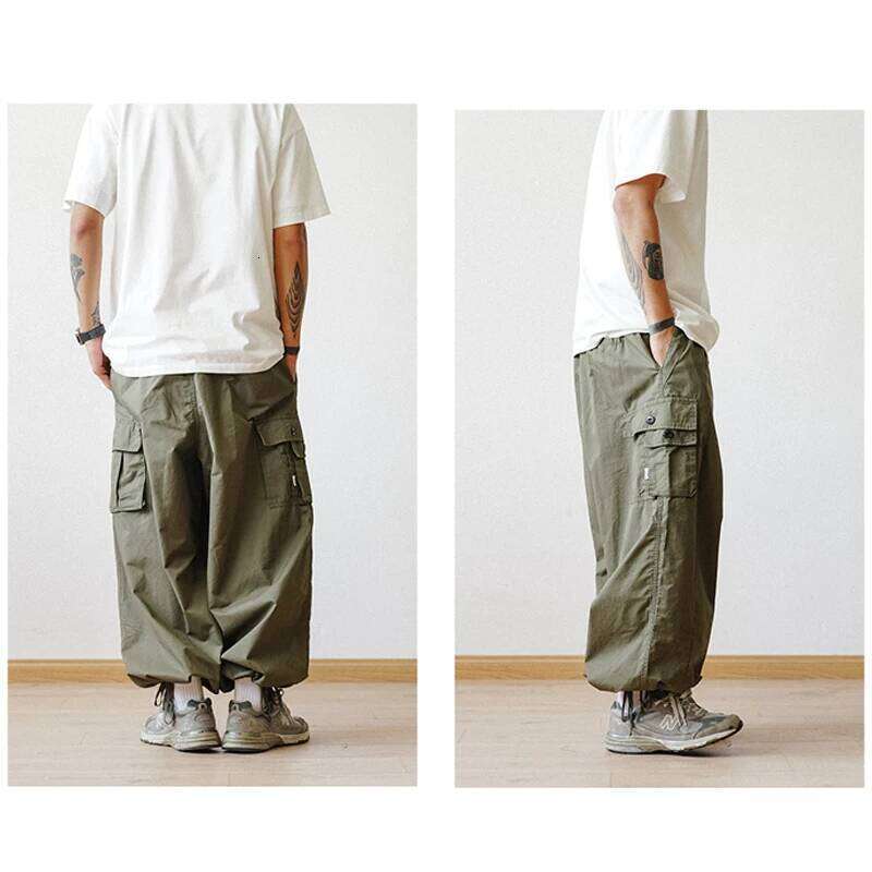 Coats Designer Women Multi-Pocket Cargo Men's Casual Solid Colour Straight Baggy Wide-Leg Cropped Men Ankle-Length Pants Designer