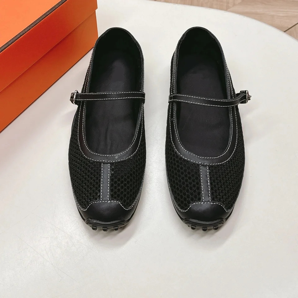 2025 est Arrial Handmade Shoes For Woman Mary Janes Mesh Round-Toe Buckle-Strap Woman Flats Casual Shoes Mules Botas Mujer 250603
