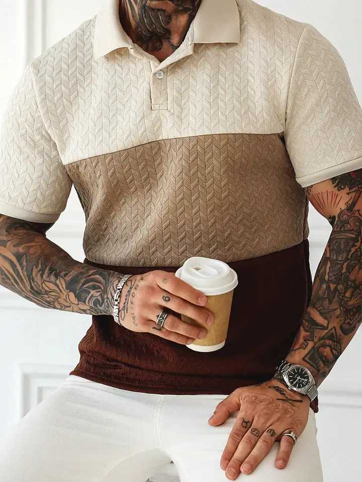 Mens Summer Casual Fashion Polo Shirt is Versatile and Suitable for Any Occasion with Lightweight and Breathable Fabric XJ250605