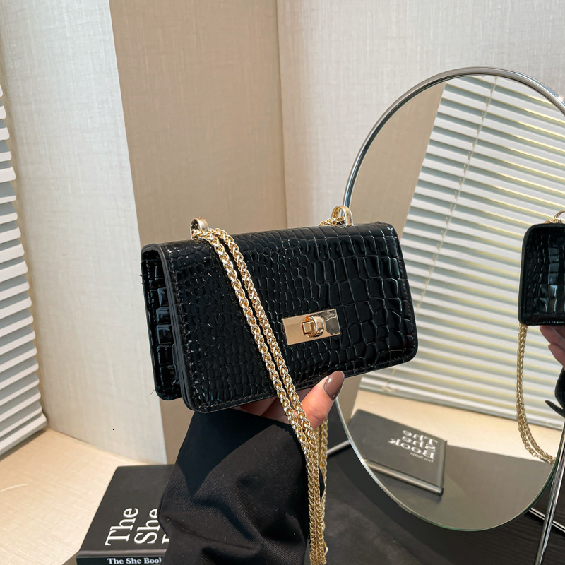 designer 2025 New Fashion Textured Niche Spring Stylish Casual Personality Chain Simple Single Shoulder Crossbody Small Square Bag