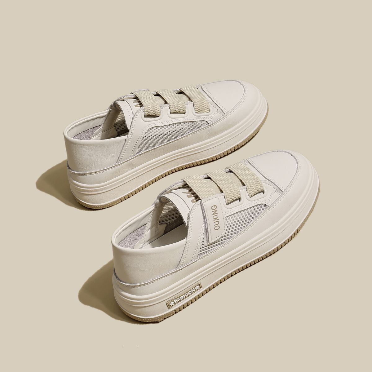 Mesh White Sneakers for Women, Thin and Versatile, Breathable Thick-Soled Mesh Shoes, New Summer 2025 Ins Style