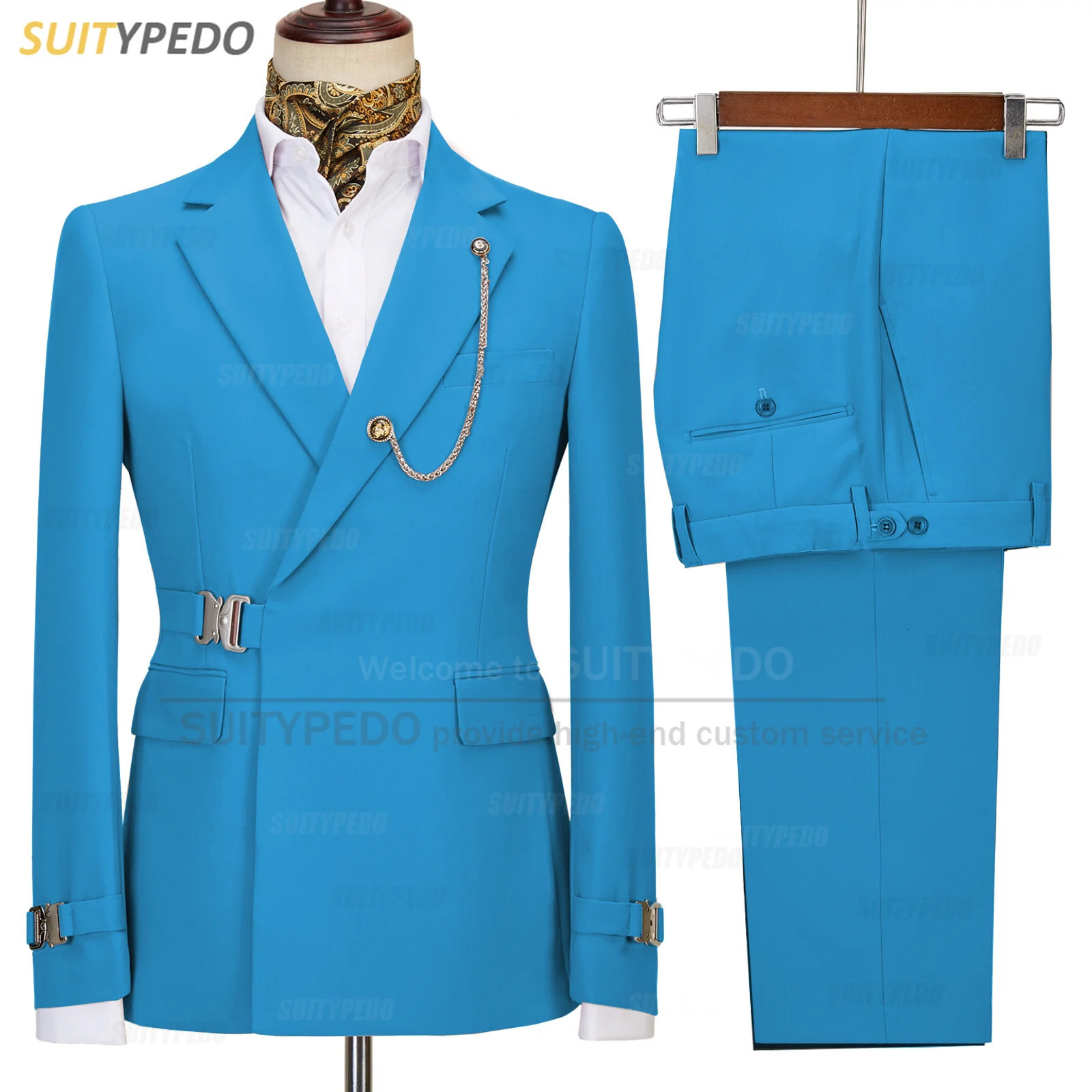 Classic Blue Men Suit Sets Formal Party Tailor-made Blazer Pants 2 Pieces Wedding Prom Gentlemen Fashion Jacket Outfits 250530