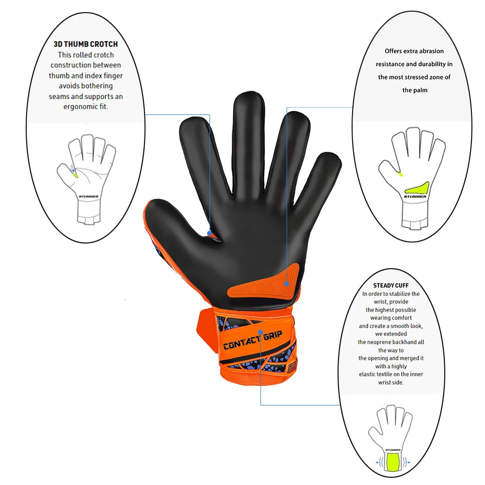 Goalkeeper Gloves Kids Adults Anti-Slip Latex Football High Quality Soccer Strong Grip Match Training Wrist Strap Goalie Glove 250605