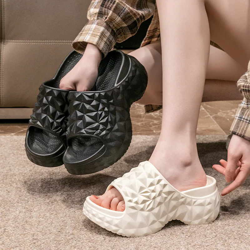 Bebealy Women Sandals Durian sandals Outdoor Platform Beach Sandals Summer Wear-resistant Nonslip Cloud Slippers Home Slides 250605