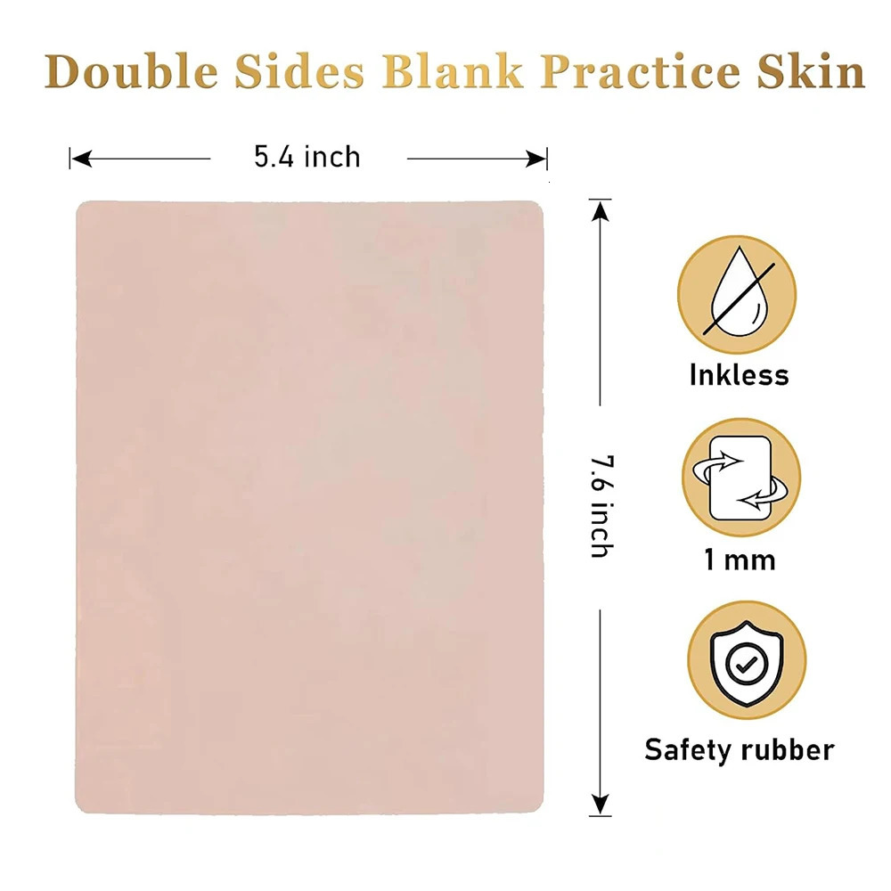 Tattoo Practice Skin and Tattoo Transfer Paper Kit Double Sided Fake Skin with Stencil Paper Set anent Makeup Tattoo Supply 250604