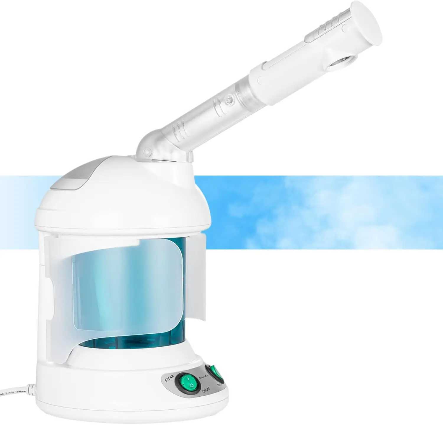 Facial Steamer Hot Mist Face Steamer Nano Ionic Table Top Mini Steamer Spa 360 Rotatable Sprayer Personal Care Use at Home Salon XJ250607