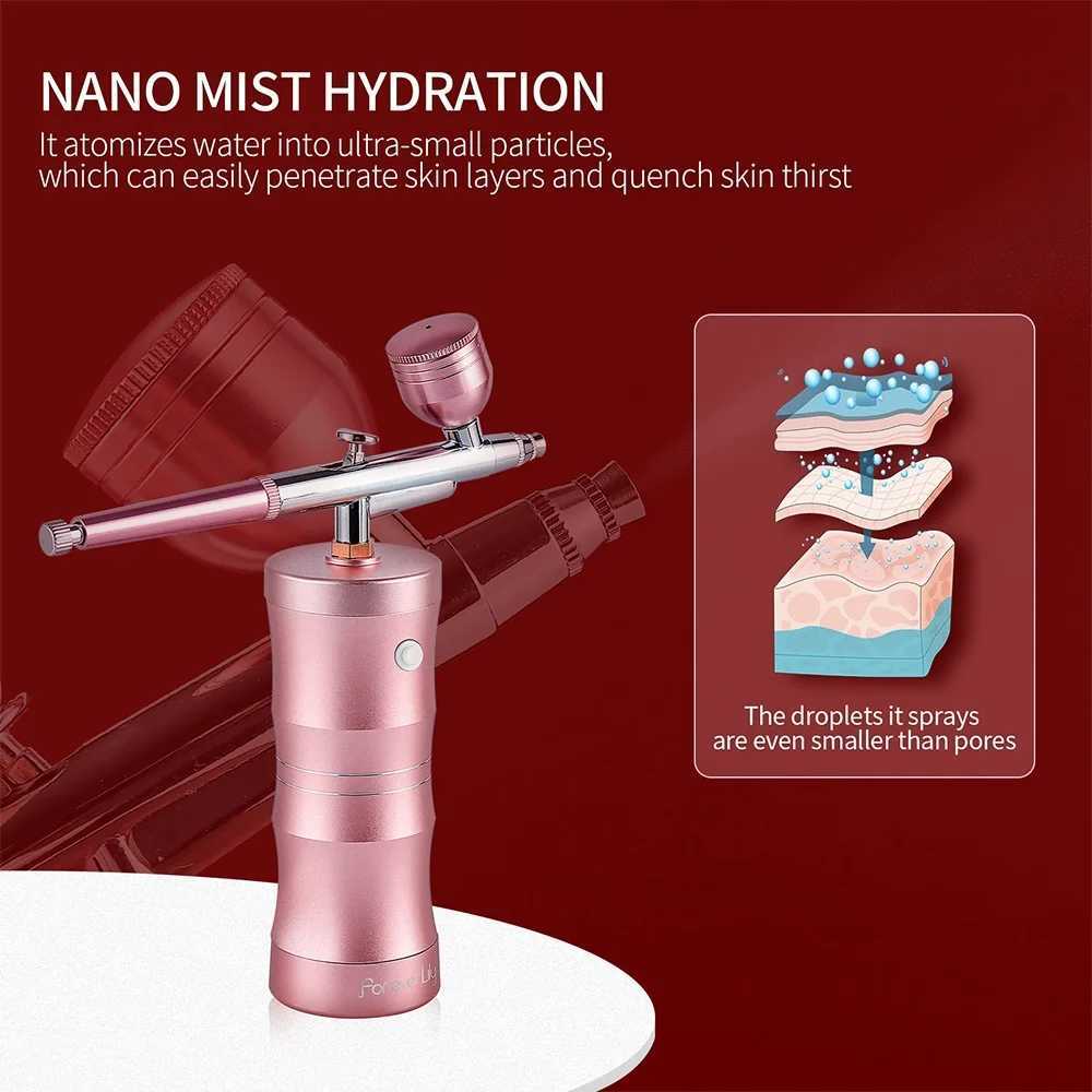 0.3mm Mini Facial Airbrush Compressor Kit Air-Brush Spray Gun Oxygen Injector For Nail Art Paint Craft Cake Nano Mist Sprayer XJ250607