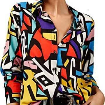 Fashion Slim Fit Striped Print Shirt Women's Wear B5